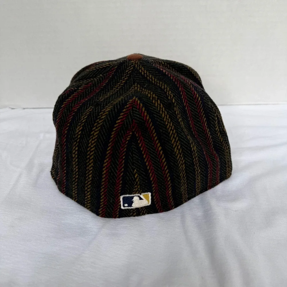 New Era 59FIFTY Mets Fitted Hat Men 7 5/8 Brown Herringbone 1986 WS Patch